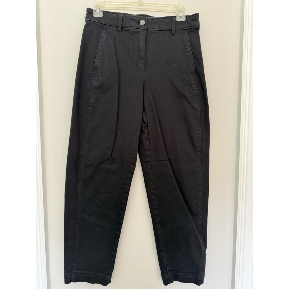 Banana Republic Barrel Leg Black High Rise Denim Sz 2 Jeans Pants Trendy Casual